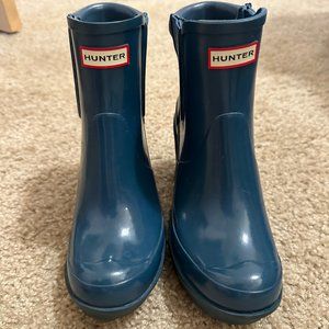 Hunter Heeled Rain Boots Blue Size 6